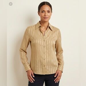 ESCADA SPORT Vintage Silk Blend Sheer Button Down Shirt‎